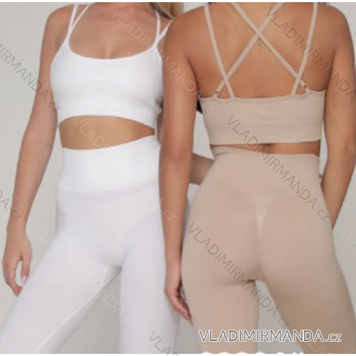 Souprava legíny dlouhé a croptop dámská (S/M ONE SIZE) ITALSKÁ MÓDA IMPMD2482324