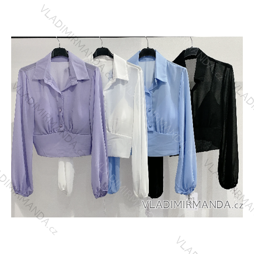 Košile halenka dlouhý rukáv dámská (S/M ONE SIZE) ITALSKÁ MÓDA IMPMD2431791