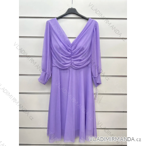 Šaty společenské dlouhý rukáv dámské (S/M ONE SIZE) ITALSKÁ MÓDA IMPSH24200091