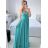 Šaty dlhé elegantné spoločenské na ramínka dámske (M/L ONE SIZE) TALIANSKA MóDA IM42380566