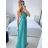 Šaty dlhé elegantné spoločenské na ramínka dámske (M/L ONE SIZE) TALIANSKA MóDA IM42380566