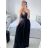 Šaty dlouhé elegantní společenské na ramínka dámské  (M/L ONE SIZE) ITALSKá MóDA IM42380566/DUR tmavě starorůžová M/L