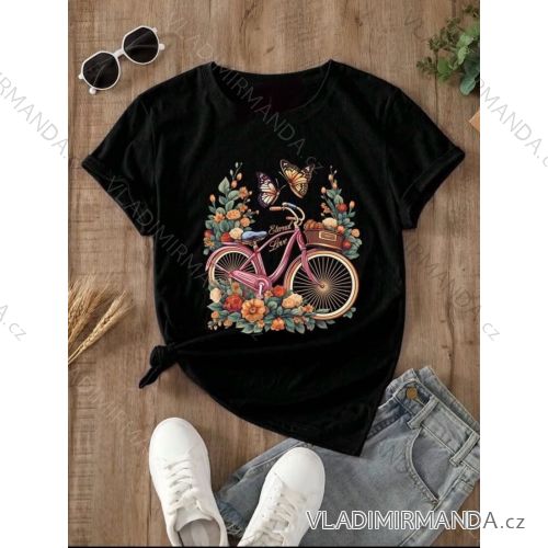 Tričko krátky rukáv dámske (S/M ONE SIZE) TALIANSKA MÓDA IMM24M2415A