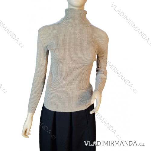 Women's Long Sleeve Turtleneck Sweater (S-XL) NEW NIGHT TURKEY TM919096 -   Dark beige
 -   S / M