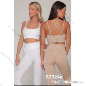 Souprava legíny dlouhé a croptop na ramínka dámská (S/M ONE SIZE) ITALSKÁ MÓDA IMM24M82324