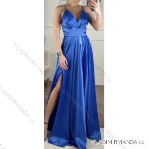 Women's elegant evening dress with straps (S/M ONE SIZE) ITALIAN FASHION IMPBB2480870bl