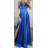 Women's elegant evening dress with straps (S/M ONE SIZE) ITALIAN FASHION IMPBB2480870bl