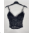 Croptop krajkový na ramínka dámský (S/M ONE SIZE) ITALSKÁ MÓDA IMPBB24O8335