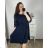 Šaty elegantní dlouhý  rukáv dámske nadrozmer (2XL/3XL ONE SIZE) TALIANSKA MóDA IM424LOVE