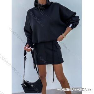 Šaty mikinové dlouhý rukáv dámské (S/M ONE SIZE) ITALSKÁ MÓDA IMWCJ24054