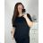 Tunika mit Anhänger Kurzarm Damen Übergröße (3XL/4XL ONE SIZE) ITALIAN FASHION IMC23020 -   schwarz -   2XL/3XL
