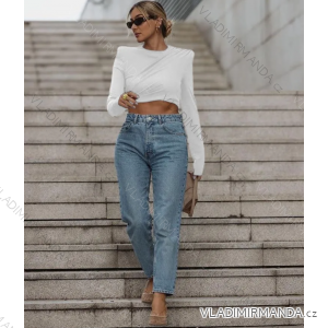 Croptop dlouhý rukáv dámský (S/M ONE SIZE) ITALSKÁ MÓDA IMPLS2420804