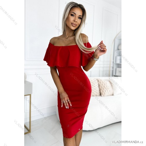 138-9 Marbella - Pencil dress ”Spanish flu” - red