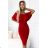 138-9 Marbella - Pencil dress ”Spanish flu” - red