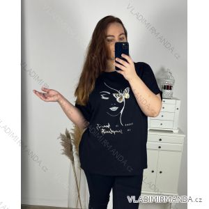 Tričko krátký rukáv dámské nadrozměr (5XL/6XL/7XL ONE SIZE) ITALSKÁ MÓDA IMC24VERONA