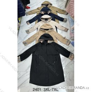 Bunda kabát s kapucí dámská nadrozměr (3XL-7XL) POLSKÁ MÓDA PMWD242401A