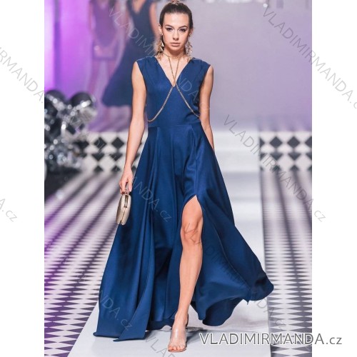 Women's Sleeveless Long Party Dress (34-54) POLISH FASHION PMLMR23MILENA-6 -   dark blue -   44