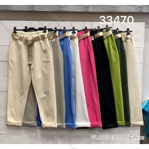 Kalhoty dlouhé s páskem dámské (S/M/L ONE SIZE) ITALSKÁ MÓDA IMWCP24052