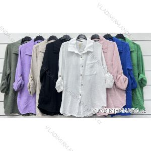 Košile mušelínová dlouhý rukáv dámská (S/M/L ONE SIZE) ITALSKÁ MÓDA IMWCP24035