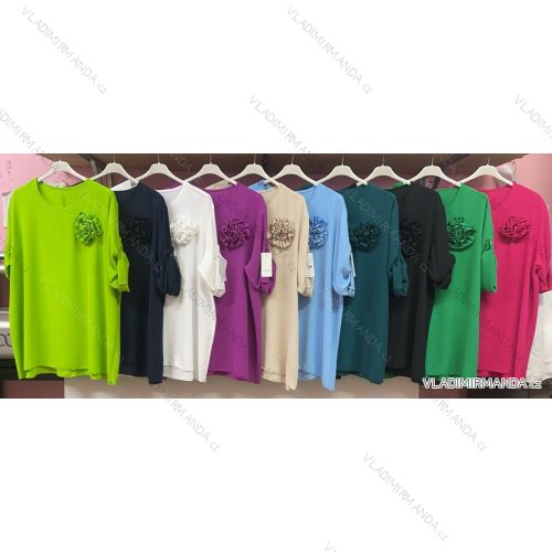 Tunika dlouhý rukáv dámská nadrozměr (3XL/4XL ONE SIZE) ITALSKÁ MÓDA IMWQ24049
