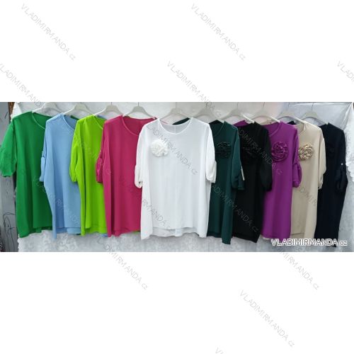 Tunika dlouhý rukáv dámská nadrozměr (3XL/4XL ONE SIZE) ITALSKÁ MÓDA IMWQ24054