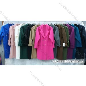Kabát flaušový dlouhý rukáv dámský nadrozměr (3XL/4XL ONE SIZE) ITALSKÁ MÓDA IMWQ24053