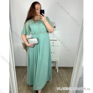 Šaty dlouhé společenské krátký rukáv dámské nadrozměr (XL/2XL ONE SIZE) ITALSKÁ MODA IMM23M80708/DU