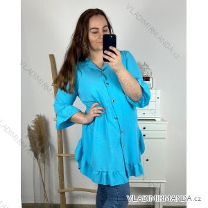 Košile dlouhý rukáv dámská nadrozměr (XL/2XL ONE SIZE) ITALSKÁ MÓDA IMWDD24003