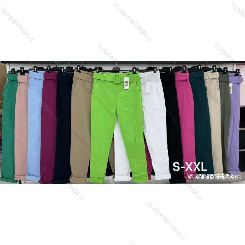 Kalhoty dlouhé s páskem dámské (S-2XL) ITALSKÁ MÓDA IMWDT24058