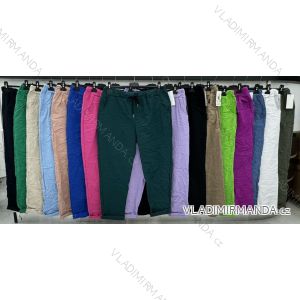 Kalhoty dlouhé strečové dámské nadrozměr (XL/2XL ONE SIZE) ITALSKÁ MÓDA IMWDT24061