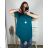 Tunika s přívěskem krátký rukáv dámská nadrozměr (2XL/3XL/4XL ONE SIZE) ITALSKÁ MÓDA IMC24011/DR 3XL/4XL bílá
