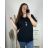 Tunika s príveskom dlhý rukáv dámska nadrozmer (3XL/4XL ONE SIZE) TALIANSKA MÓDA IMWQ24002/DR 3XL / 4XL čierna