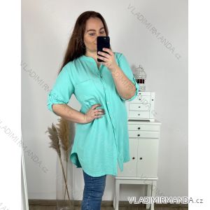 Košile prodloužená 3/4 dlouhý rukáv dámské (L/XL/2XL ONE SIZE) ITALSKá MóDA IM423025