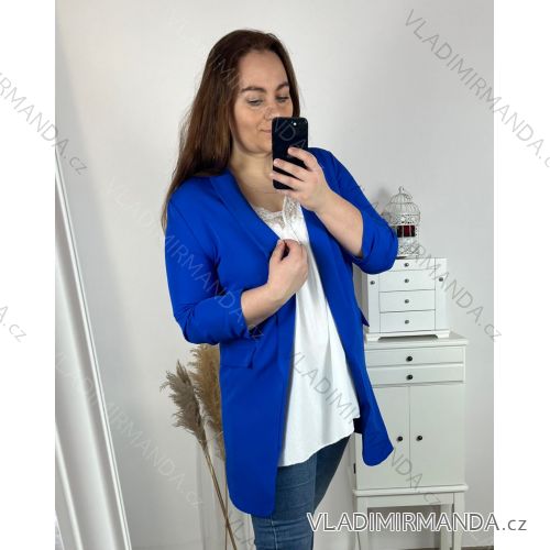 Sako prodloužené s podšívkou dlouhý rukáv dámské (M/L/XL ONE SIZE) ITALSKá MóDA IMC23213/DU L/XL královská modrá