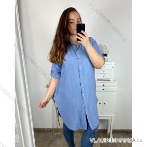 Košile prodloužená dlouhý rukáv dámská nadrozměr (XL/2XL/3XL ONE SIZE) ITALSKá MÓDA IMC24BELLA/DR