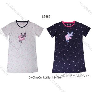 Nočná košeľa krátky rukáv detská dorast dievčenské (134-164) WOLF S2482