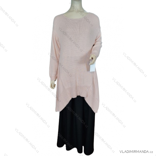 Damen-Strickpullover mit langen Ärmeln (Einheitsgröße L/XL) ITALIAN FASHION IMD212030/DR – Rosa Altrosa – S/M