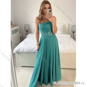 Šaty dlouhé společenské na ramínka dámské (S/M ONE SIZE) ITALSKÁ MÓDA IMPSH2480878/DU