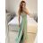 Langes trägerloses Pailletten-Partykleid für Damen (Einheitsgröße S/M) ITALIAN FASHION IMPSH233348 hellblau S / M