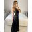 Šaty dlouhé elegantní na ramínka dámské (S/M ONE SIZE) ITALSKÁ MÓDA IM423SIERA