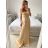 Šaty společenské dlouhé na ramínka carmen dámské (S/M ONE SIZE) ITALSKÁ MÓDA IMPBB23B23687/DUR Černá S/M