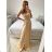 Šaty společenské dlouhé na ramínka carmen dámské (S/M ONE SIZE) ITALSKÁ MÓDA IMPBB23B23687/DUR Černá S/M