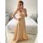 Šaty společenské dlouhé na ramínka carmen dámské (S/M ONE SIZE) ITALSKÁ MÓDA IMPBB23B23687/DUR Černá S/M