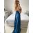 Šaty společenské dlouhé na ramínka carmen dámské (S/M ONE SIZE) ITALSKÁ MÓDA IMPBB23B23687/DUR Černá S/M