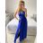 Šaty společenské dlouhé bez rukávu dámské (S/M ONE SIZE) ITALSKÁ MÓDA IM9235192/DU S/M béžová