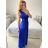 Šaty společenské dlouhé bez rukávu dámské (S/M ONE SIZE) ITALSKÁ MÓDA IM9235192/DU S/M béžová