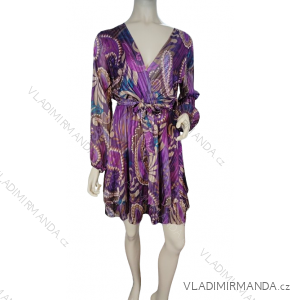 Šaty elegantní dlouhý rukáv dámské (S/M ONE SIZE) ITALSKÁ MÓDA IMM23M2635A/DU