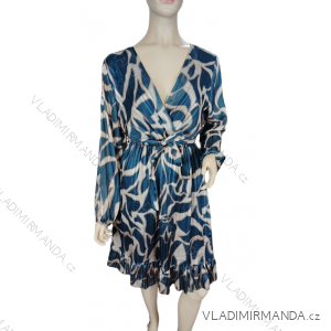 Šaty elegantní dlouhý rukáv dámské (S/M ONE SIZE) ITALSKÁ MÓDA IMM23M6216/DU