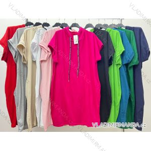 Šaty voľnočasové krátky rukáv dámske nadrozmer (2XL/3XL ONE SIZE) TALIANSKA MóDA IM424069