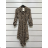 Women's Long Sleeve Party Dress (S/M ONE SIZE) ITALIAN FASHION IMPSH235429 hnědá gepard S / M